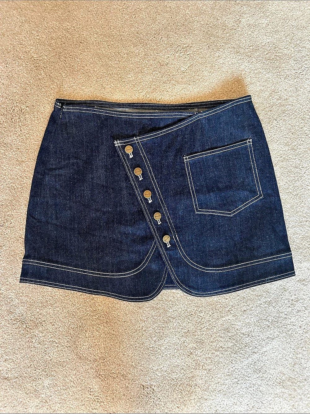 PILCRO Denim Mini Skirt Blue Size Large Like New
